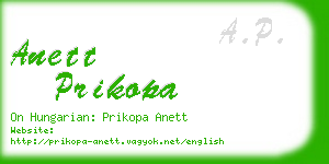 anett prikopa business card